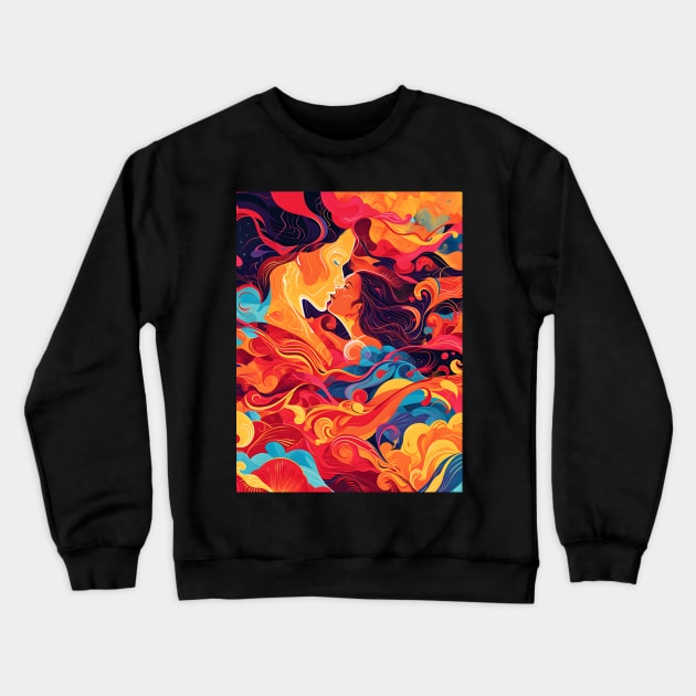 Discover True Romance: Art, Creativity and Connections for Valentine's Day and Lovers' Day Crewneck Sweatshirt by insaneLEDP